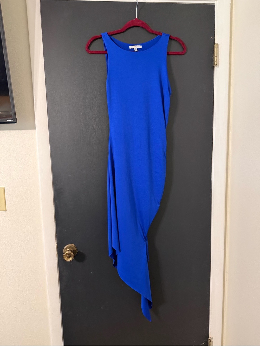iris Royal Blue Asymmetric Sleeveless Dress Small